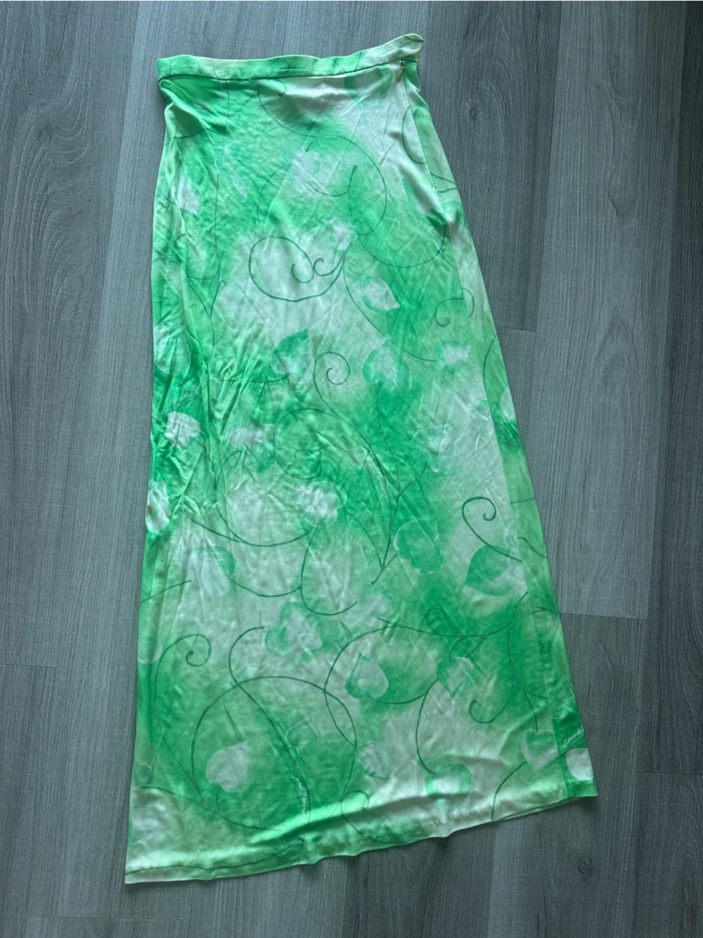 Vintage Escada Sport Green Tie-Dye Viscose Maxi Skirt